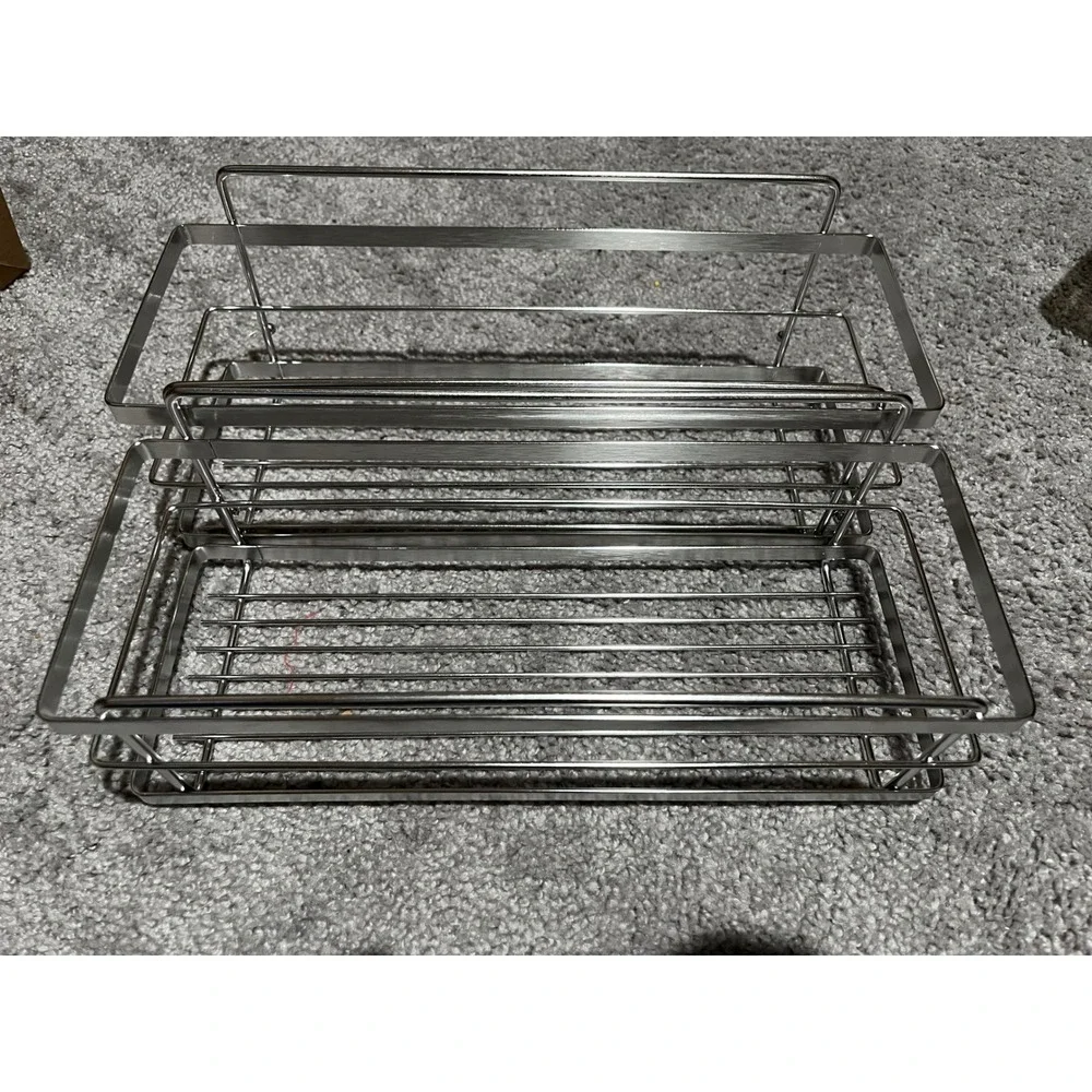 2 Pack Adhesive Shower Caddy Stainless Steel Rustproof Silver Shelves